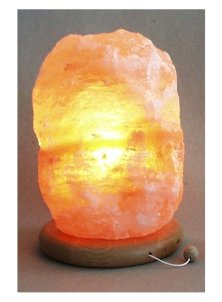 Skärmad saltkristall lampa inkl. bas | Bordslampa | 20 cm hög