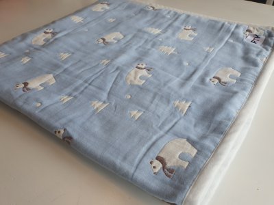 Strålningsskyddande Babyfilt RTK| Blå med björnar | 95x105 