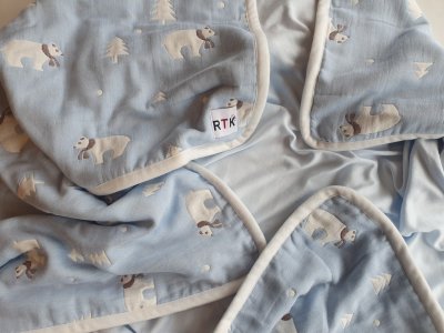 Strålningsskyddande Babyfilt RTK| Blå med björnar | 95x105 