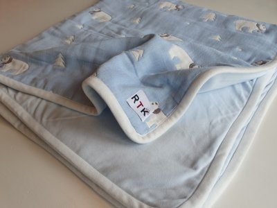 Strålningsskyddande Babyfilt RTK| Blå med björnar | 95x105 