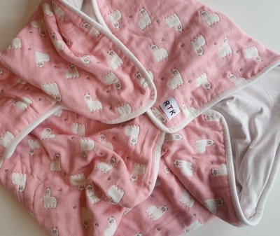 Strålningsskyddande Babyfilt RTK | Rosa med lamor | 95x105 