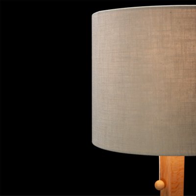 Skärmad Bordslampa trä natur cylinder | 31 cm