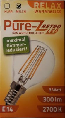 LED lampa Pure-Z Retro 300lm E14